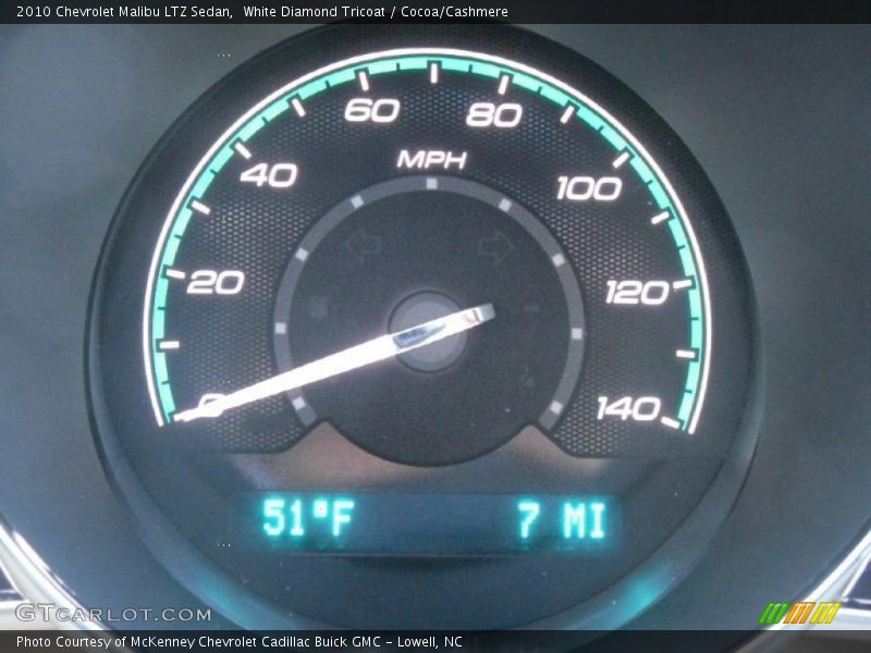 White Diamond Tricoat / Cocoa/Cashmere 2010 Chevrolet Malibu LTZ Sedan