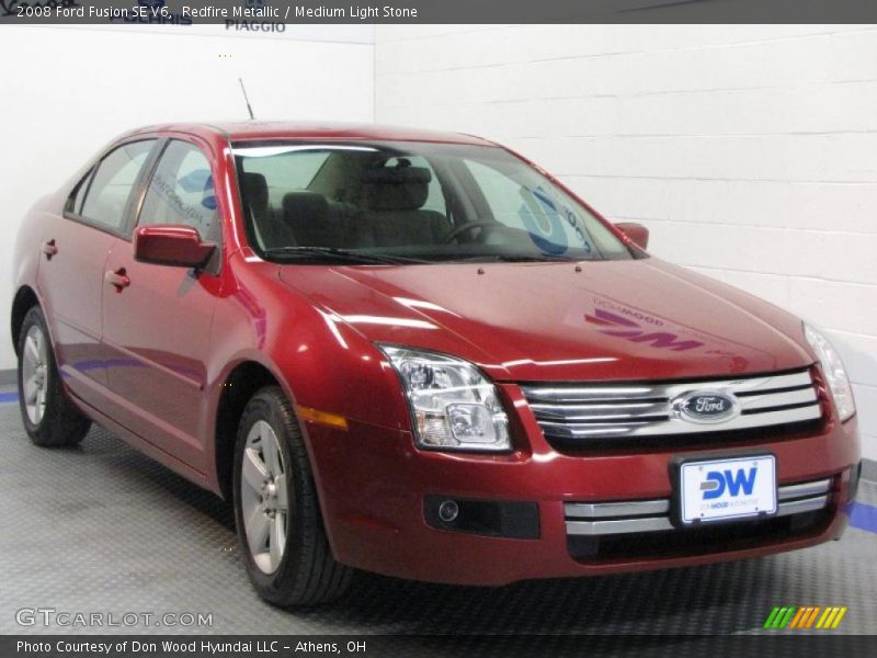 Redfire Metallic / Medium Light Stone 2008 Ford Fusion SE V6