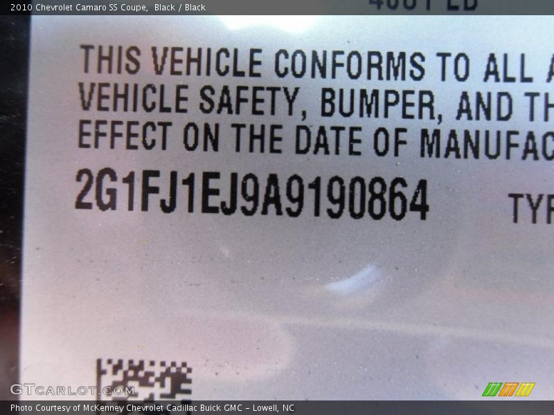 Black / Black 2010 Chevrolet Camaro SS Coupe