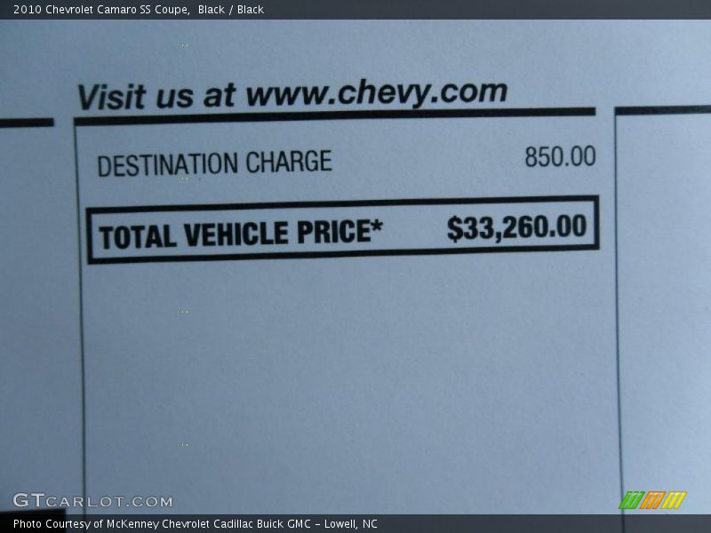 Black / Black 2010 Chevrolet Camaro SS Coupe