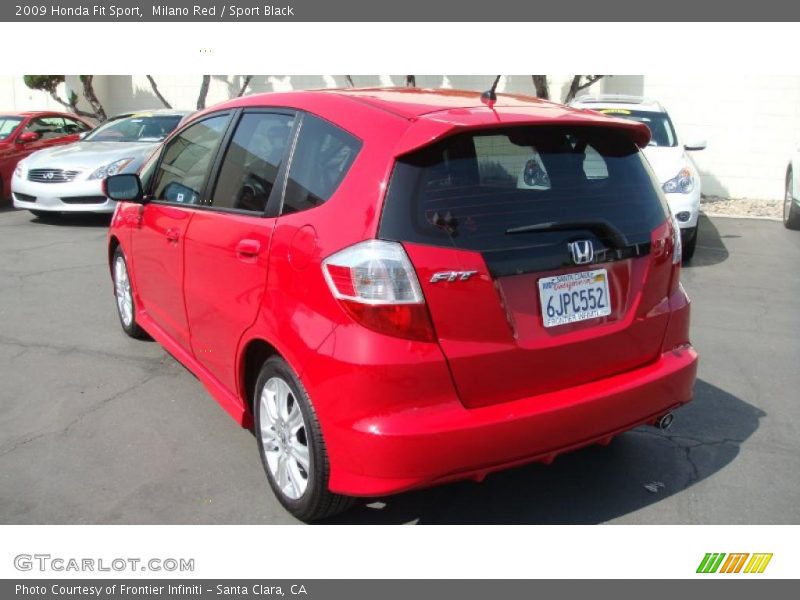 Milano Red / Sport Black 2009 Honda Fit Sport