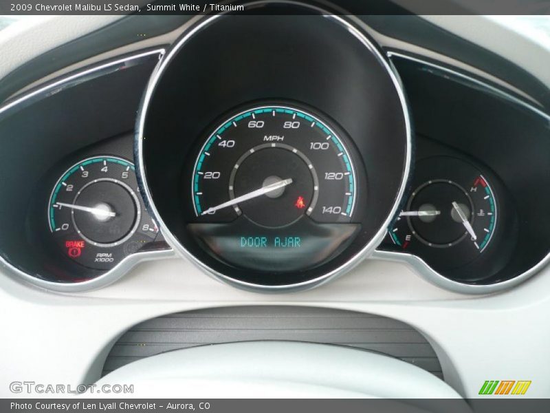 Summit White / Titanium 2009 Chevrolet Malibu LS Sedan