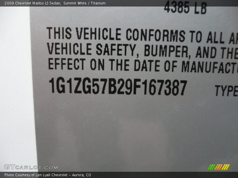 Summit White / Titanium 2009 Chevrolet Malibu LS Sedan