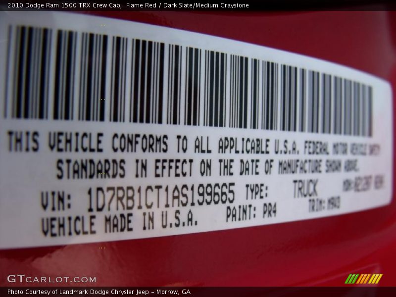 Flame Red / Dark Slate/Medium Graystone 2010 Dodge Ram 1500 TRX Crew Cab