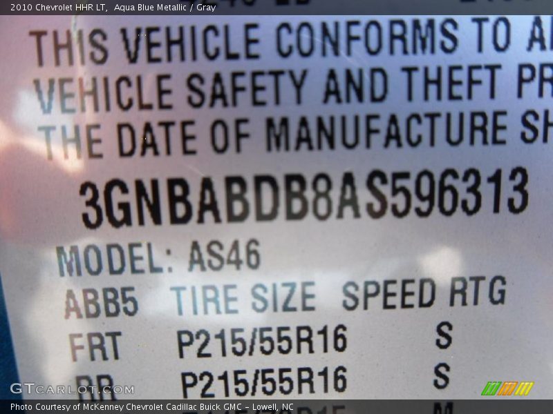 Aqua Blue Metallic / Gray 2010 Chevrolet HHR LT