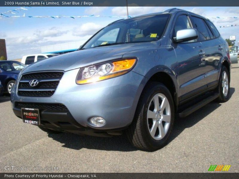Silver Blue / Beige 2009 Hyundai Santa Fe Limited
