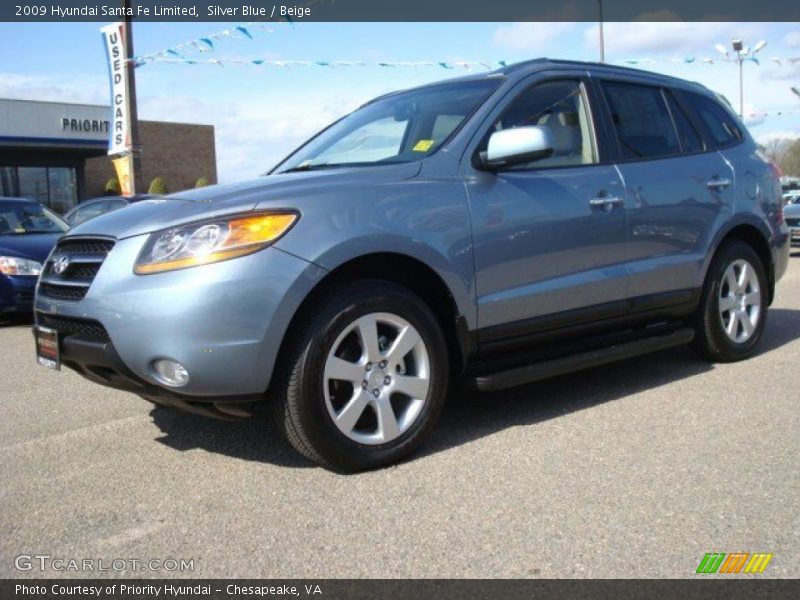 Silver Blue / Beige 2009 Hyundai Santa Fe Limited