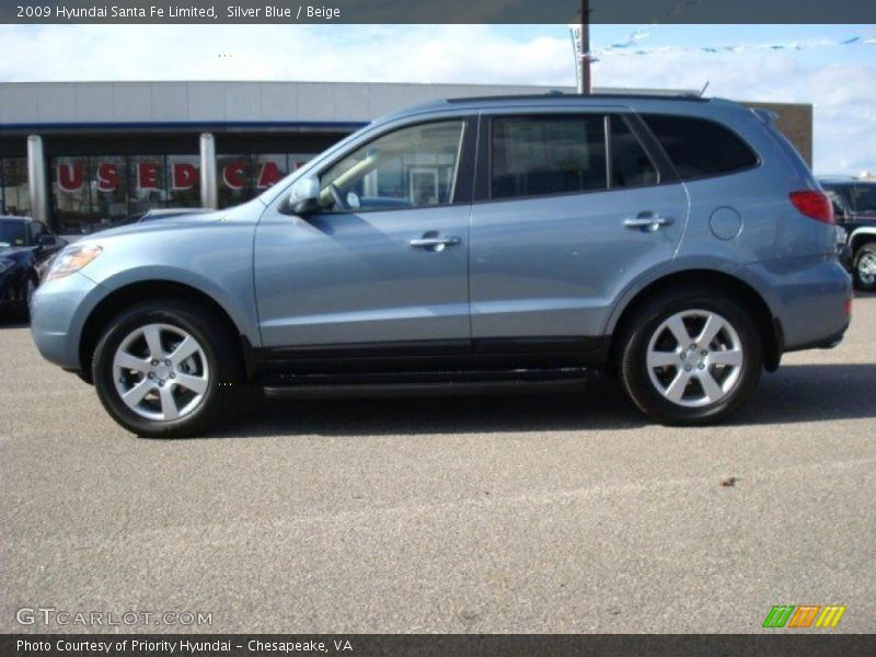 Silver Blue / Beige 2009 Hyundai Santa Fe Limited