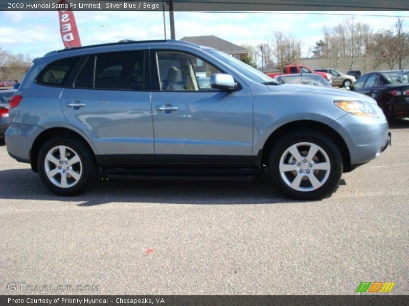 Silver Blue / Beige 2009 Hyundai Santa Fe Limited