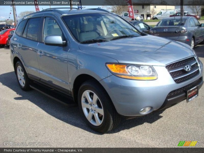Silver Blue / Beige 2009 Hyundai Santa Fe Limited