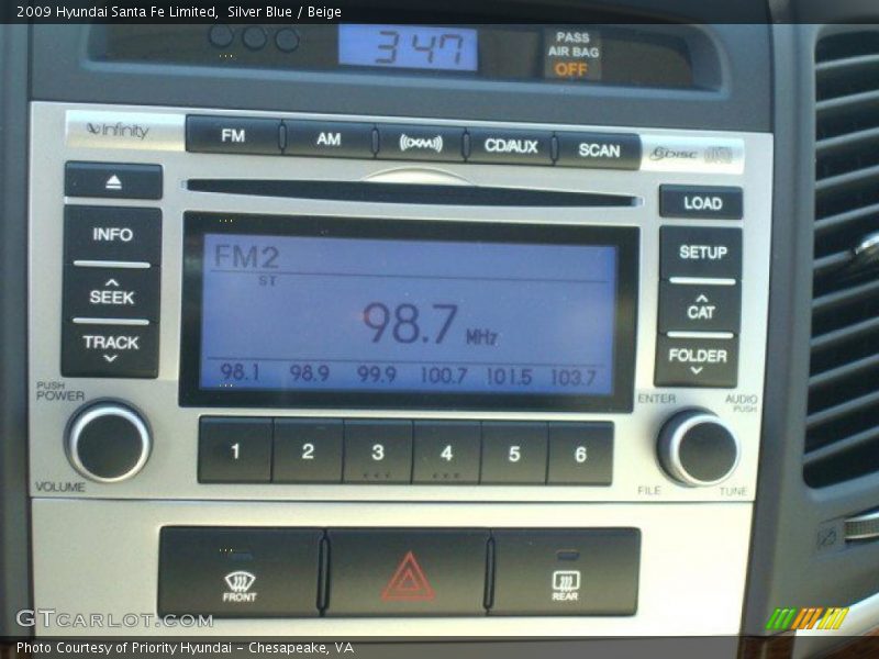 Silver Blue / Beige 2009 Hyundai Santa Fe Limited
