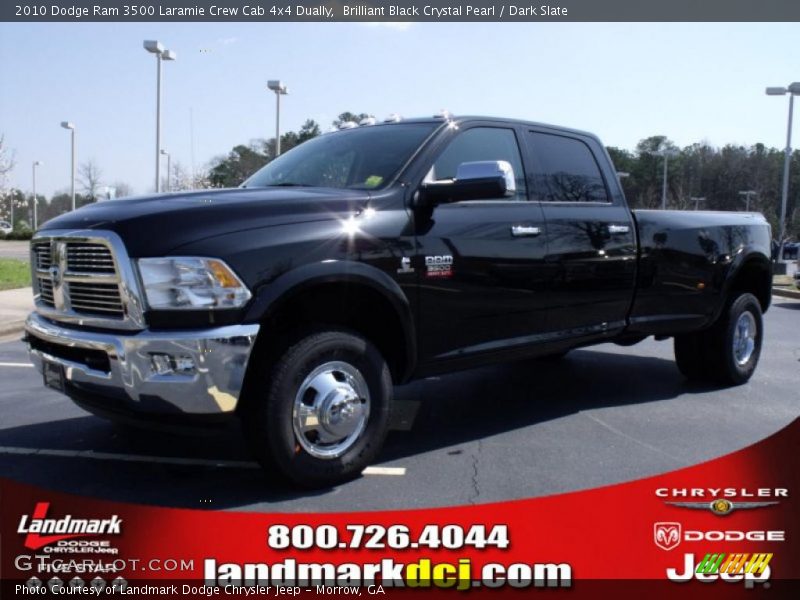 Brilliant Black Crystal Pearl / Dark Slate 2010 Dodge Ram 3500 Laramie Crew Cab 4x4 Dually