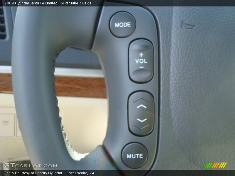 Silver Blue / Beige 2009 Hyundai Santa Fe Limited