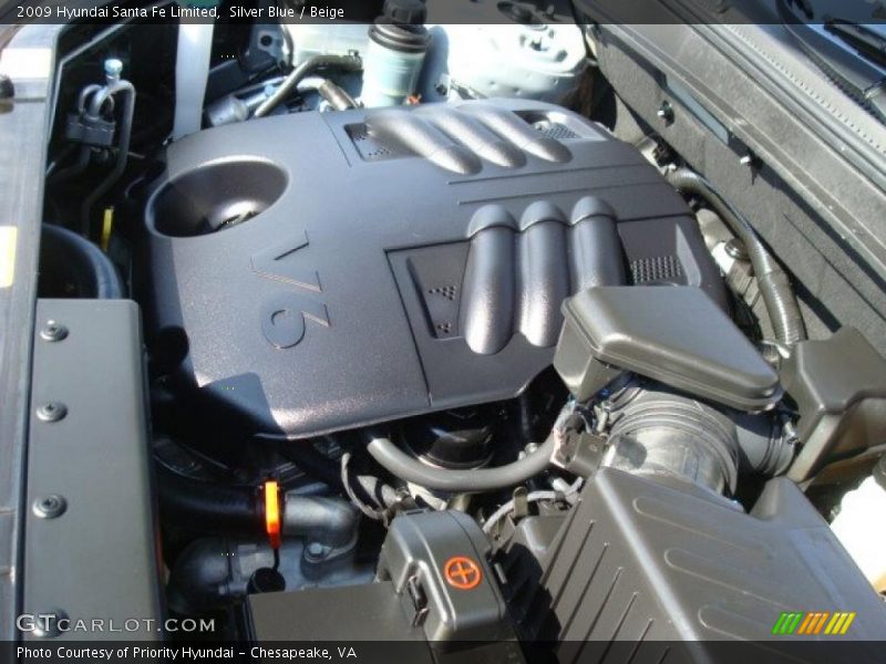 Silver Blue / Beige 2009 Hyundai Santa Fe Limited