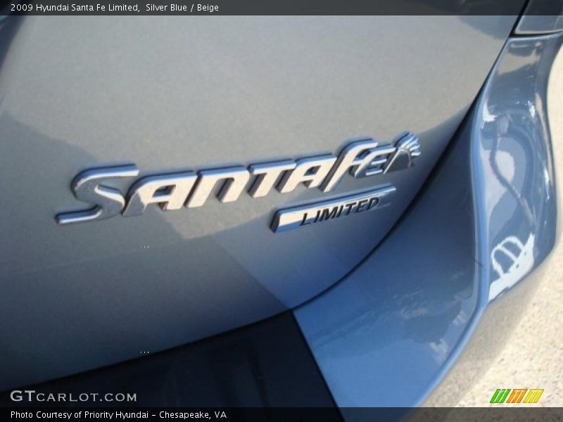 Silver Blue / Beige 2009 Hyundai Santa Fe Limited