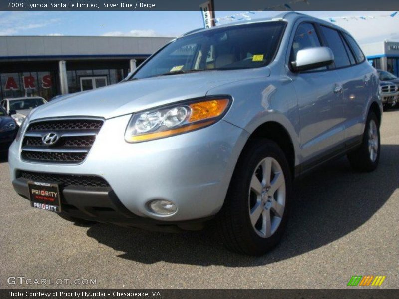 Silver Blue / Beige 2008 Hyundai Santa Fe Limited