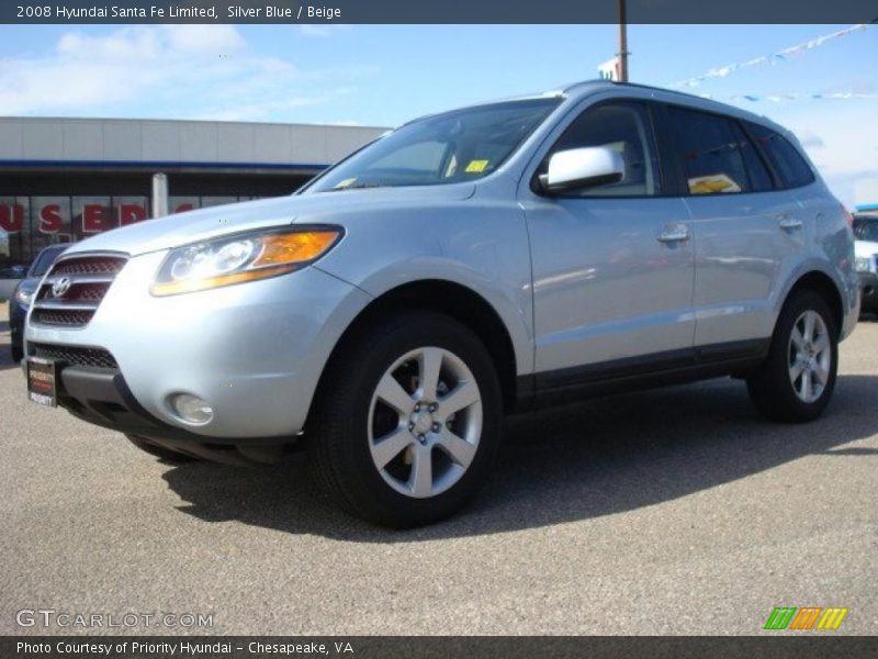 Silver Blue / Beige 2008 Hyundai Santa Fe Limited
