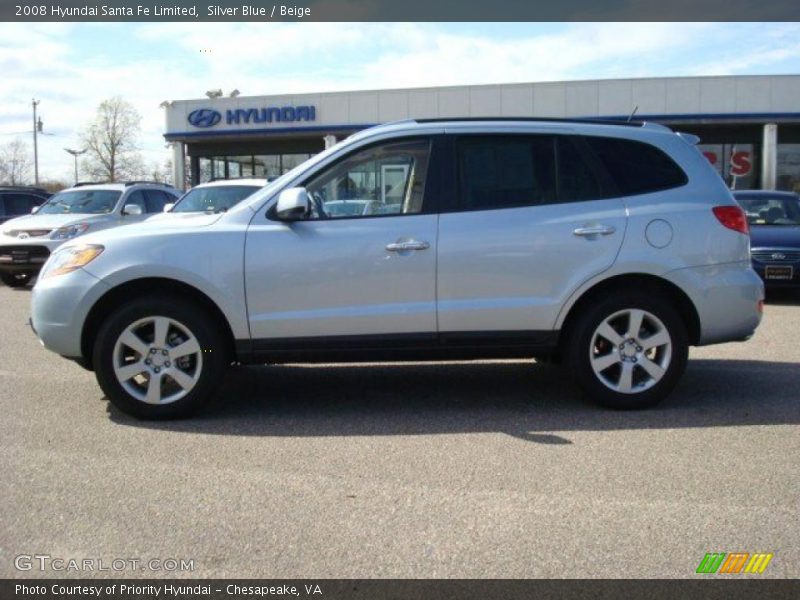 Silver Blue / Beige 2008 Hyundai Santa Fe Limited
