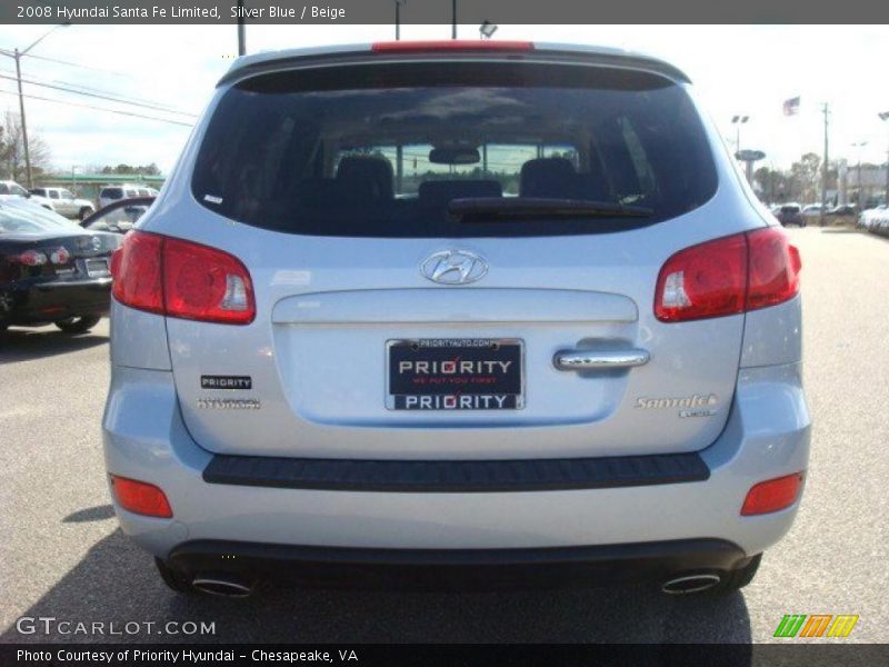 Silver Blue / Beige 2008 Hyundai Santa Fe Limited