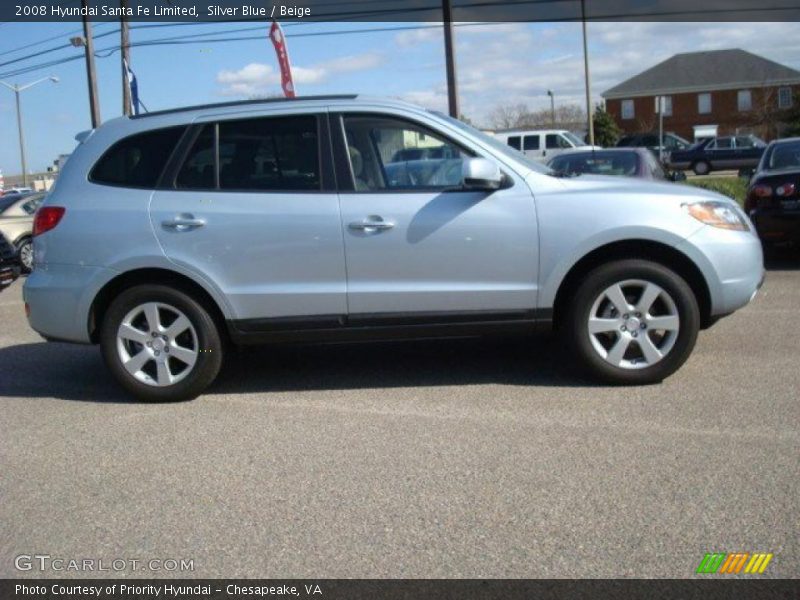 Silver Blue / Beige 2008 Hyundai Santa Fe Limited