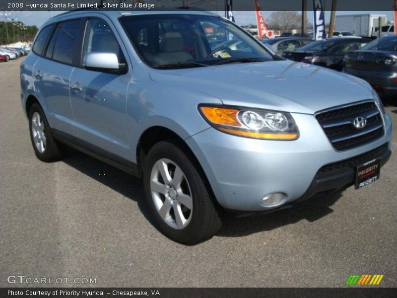 Silver Blue / Beige 2008 Hyundai Santa Fe Limited