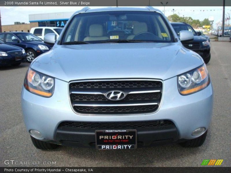 Silver Blue / Beige 2008 Hyundai Santa Fe Limited