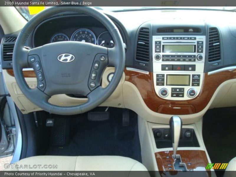 Silver Blue / Beige 2008 Hyundai Santa Fe Limited
