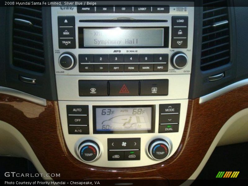 Silver Blue / Beige 2008 Hyundai Santa Fe Limited
