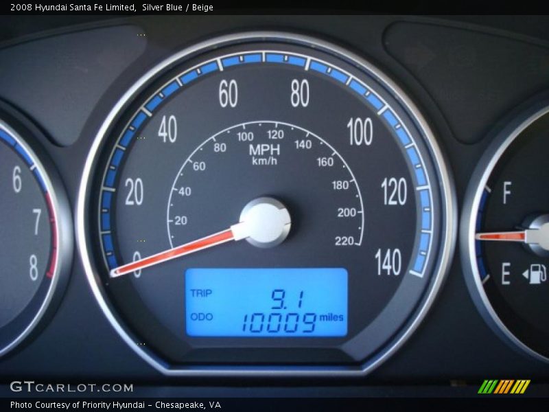 Silver Blue / Beige 2008 Hyundai Santa Fe Limited