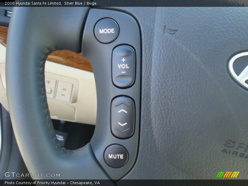 Silver Blue / Beige 2008 Hyundai Santa Fe Limited