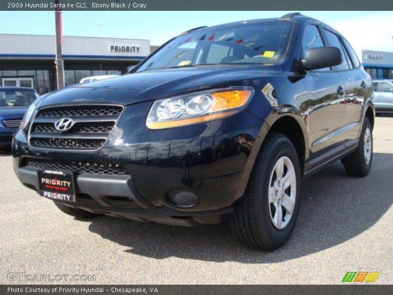 Ebony Black / Gray 2009 Hyundai Santa Fe GLS