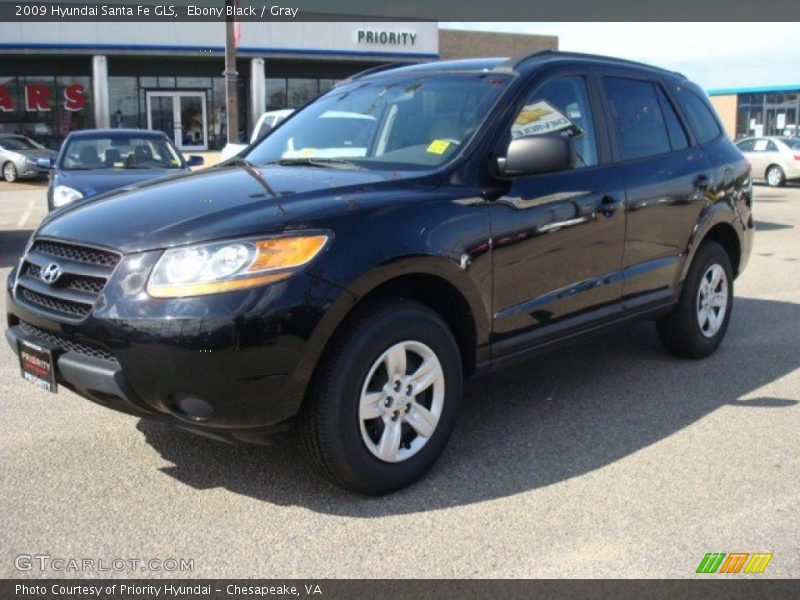 Ebony Black / Gray 2009 Hyundai Santa Fe GLS