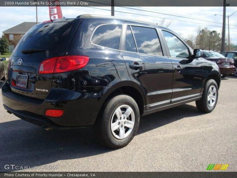 Ebony Black / Gray 2009 Hyundai Santa Fe GLS