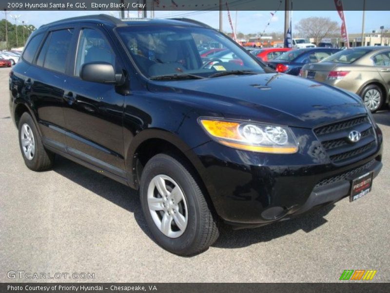 Ebony Black / Gray 2009 Hyundai Santa Fe GLS