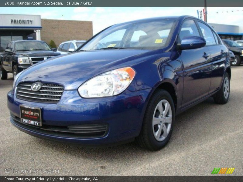 Ice Blue / Gray 2008 Hyundai Accent GLS Sedan