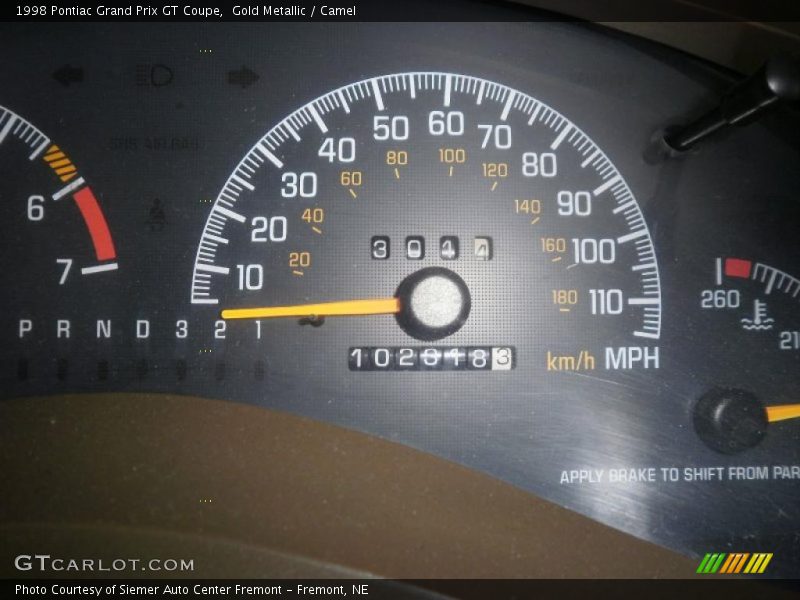 Gold Metallic / Camel 1998 Pontiac Grand Prix GT Coupe
