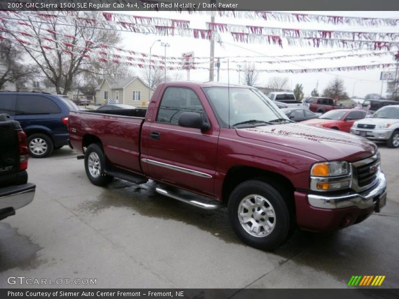 Sport Red Metallic / Dark Pewter 2005 GMC Sierra 1500 SLE Regular Cab 4x4