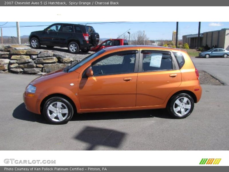 Spicy Orange / Charcoal Black 2007 Chevrolet Aveo 5 LS Hatchback