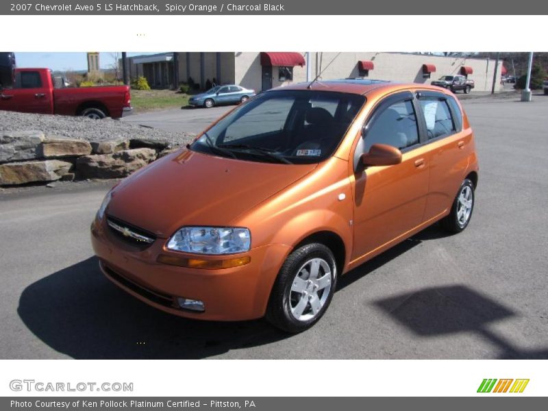 Spicy Orange / Charcoal Black 2007 Chevrolet Aveo 5 LS Hatchback