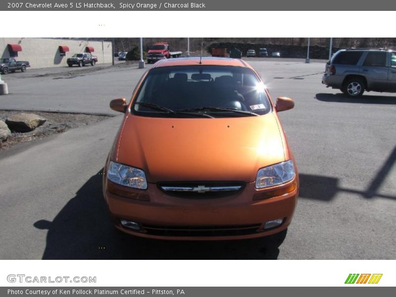 Spicy Orange / Charcoal Black 2007 Chevrolet Aveo 5 LS Hatchback