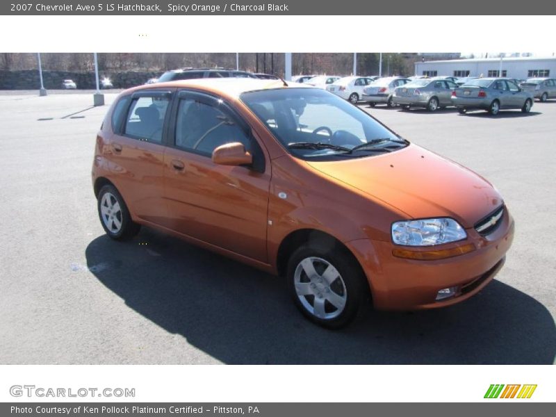 Spicy Orange / Charcoal Black 2007 Chevrolet Aveo 5 LS Hatchback