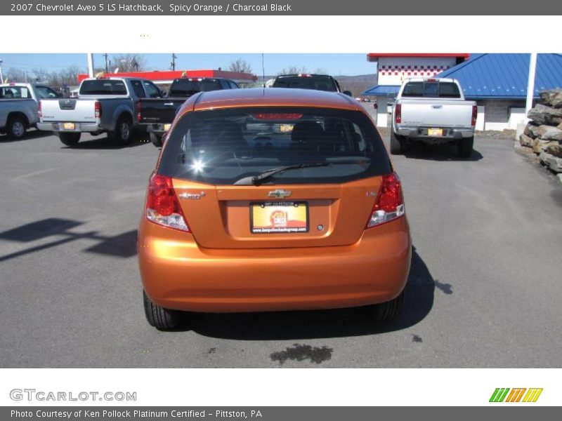 Spicy Orange / Charcoal Black 2007 Chevrolet Aveo 5 LS Hatchback
