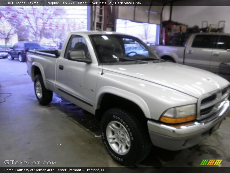 Bright Silver Metallic / Dark Slate Gray 2001 Dodge Dakota SLT Regular Cab 4x4