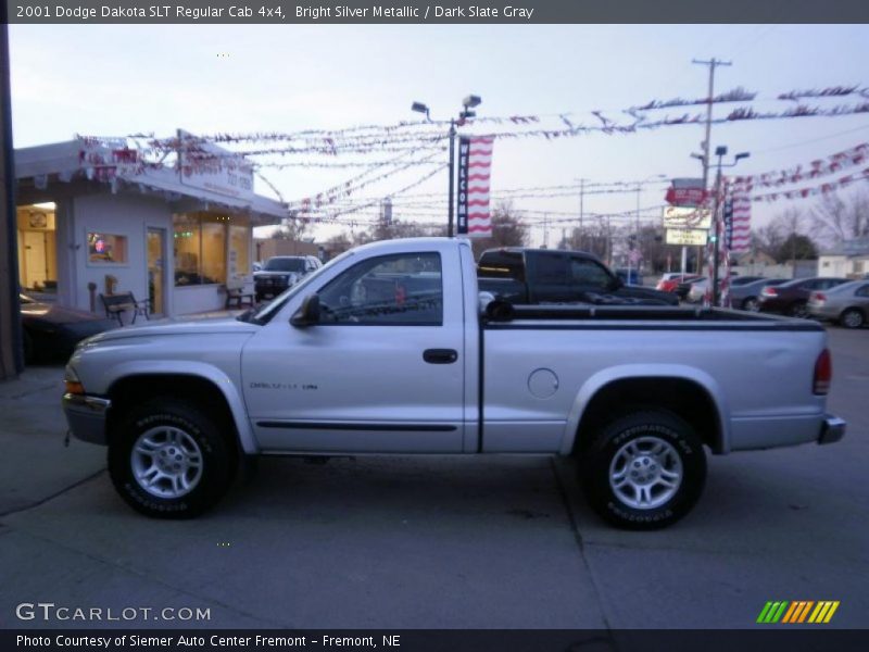 Bright Silver Metallic / Dark Slate Gray 2001 Dodge Dakota SLT Regular Cab 4x4