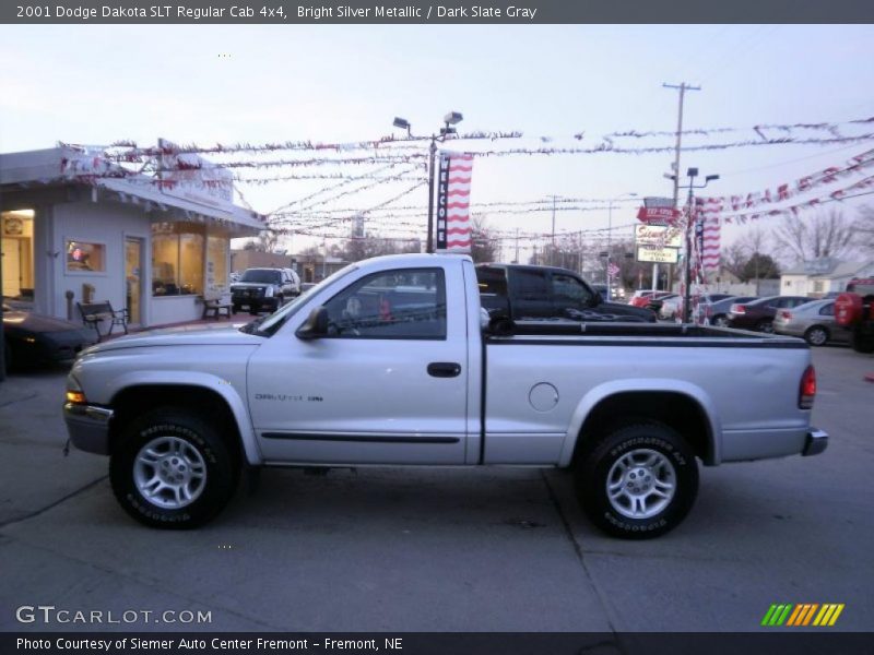 Bright Silver Metallic / Dark Slate Gray 2001 Dodge Dakota SLT Regular Cab 4x4