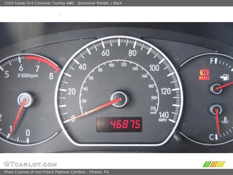 Quicksilver Metallic / Black 2009 Suzuki SX4 Crossover Touring AWD