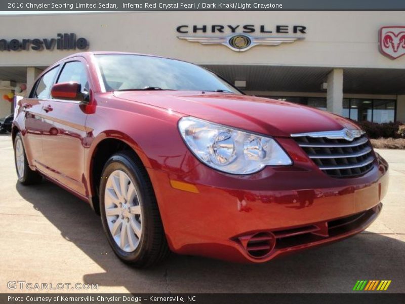 Inferno Red Crystal Pearl / Dark Khaki/Light Graystone 2010 Chrysler Sebring Limited Sedan
