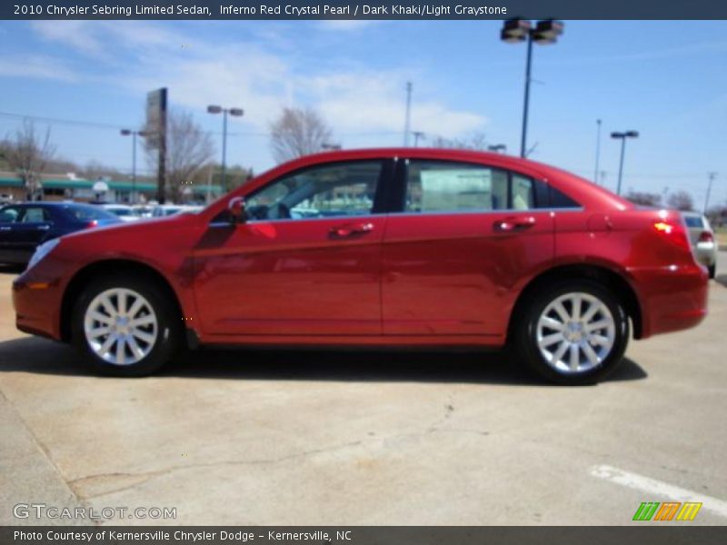 Inferno Red Crystal Pearl / Dark Khaki/Light Graystone 2010 Chrysler Sebring Limited Sedan
