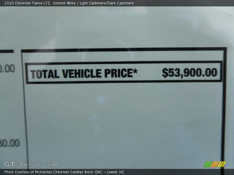 Summit White / Light Cashmere/Dark Cashmere 2010 Chevrolet Tahoe LTZ