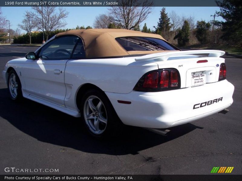 Ultra White / Saddle 1998 Ford Mustang SVT Cobra Convertible